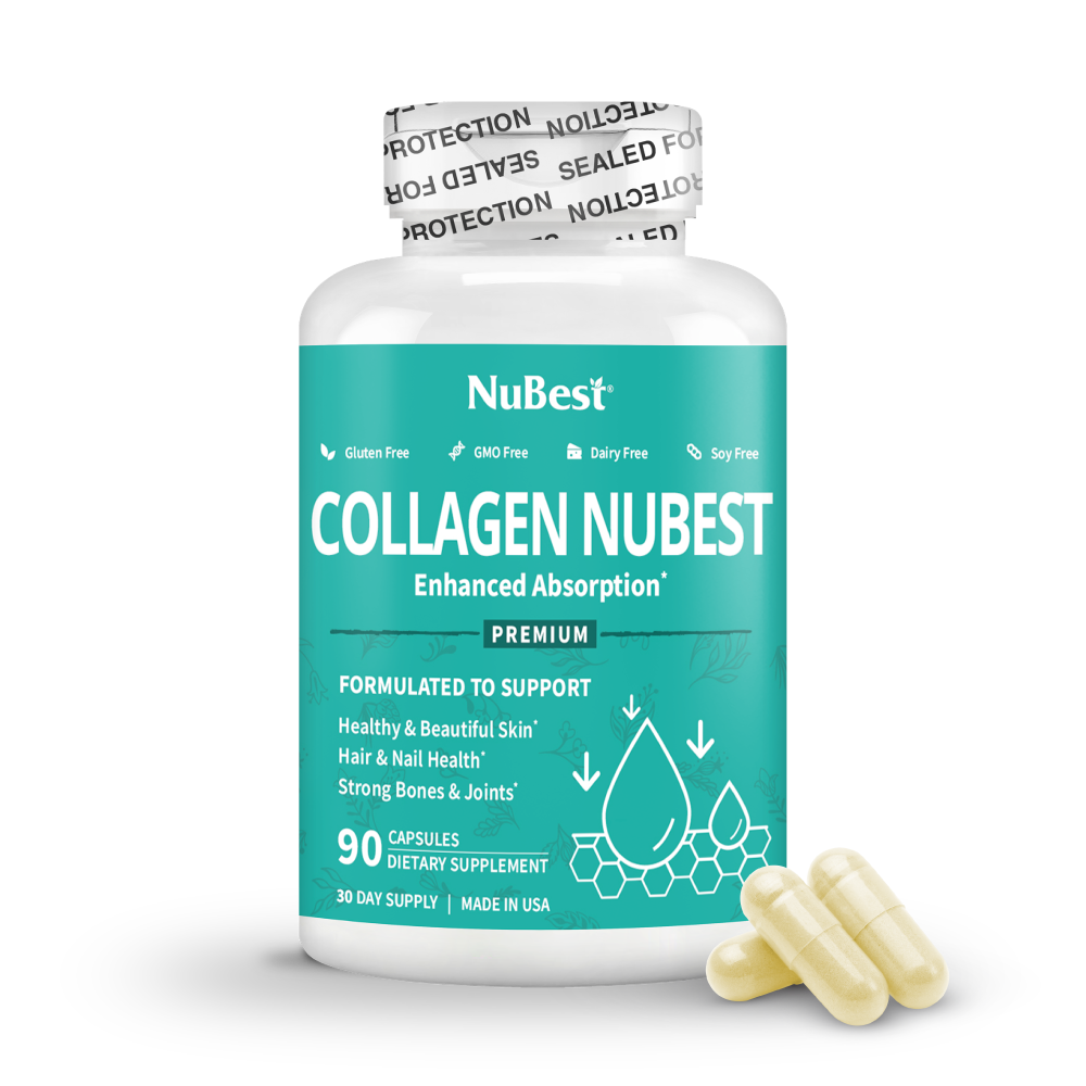 Collagen NuBest - Skin Beauty Formula - Promotes Healthy Skin, Hair & Nails - 90 Capsules