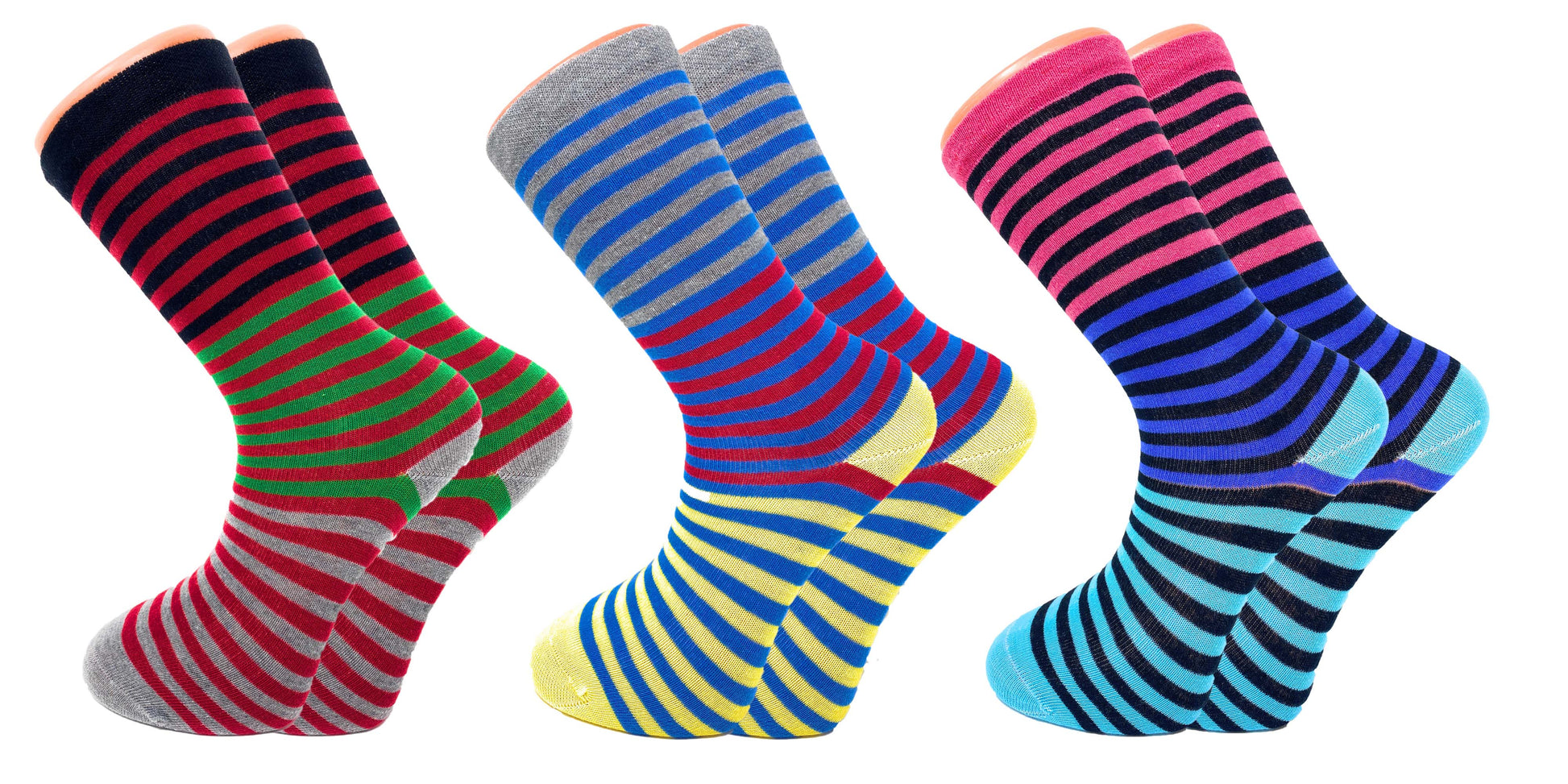 3 Pairs Colorful Fun Crazy Crew Dress Socks – Soft Cotton Blend, Novelty Pattern Socks for Men & Women by Mars Outlet Store LLC