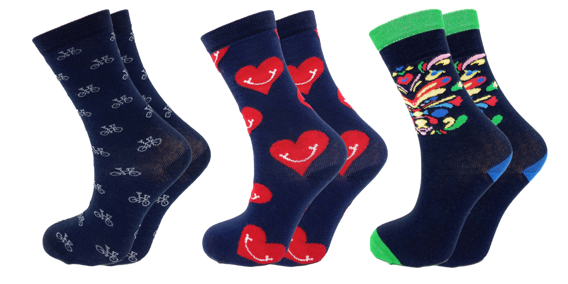 3 Pairs Colorful Fun Crazy Crew Dress Socks – Soft Cotton Blend, Novelty Pattern Socks for Men & Women by Mars Outlet Store LLC