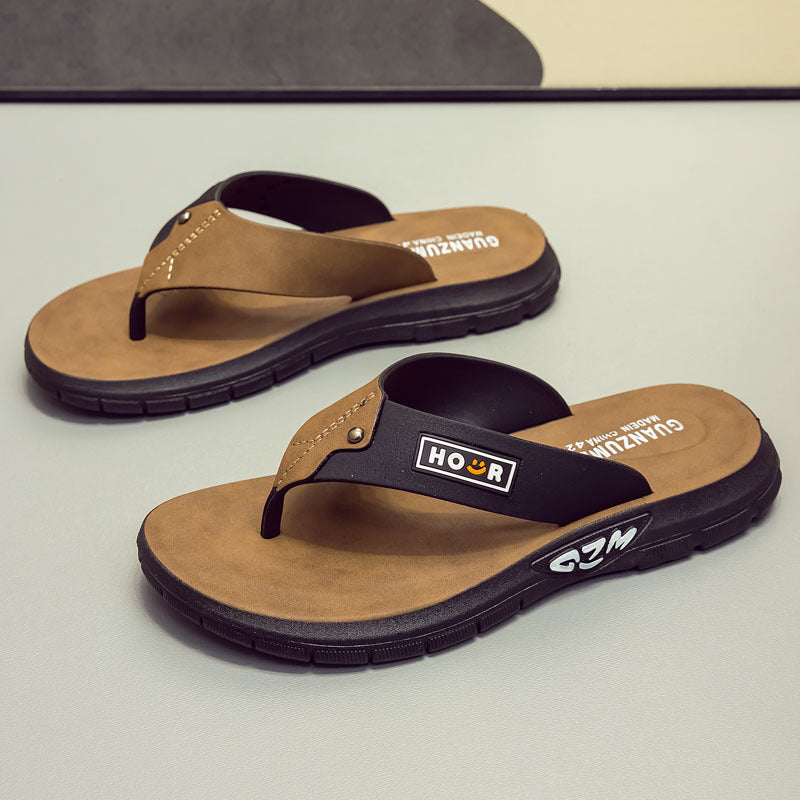 Men's Non-Slip Beach Flip-Flops - Thick Sole Comfort Sandals