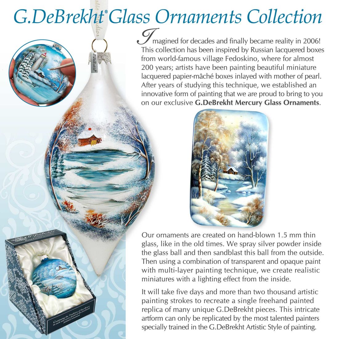 Lightning Your Way Glass Ornament by Strelkina at G. DeBrekht - Christmas Decor - 755-045