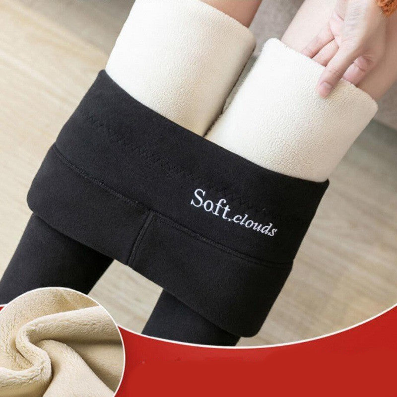 Women's High Waist Plus Velvet Thick Slim Slimming Leggings by 510_Athletics LLC