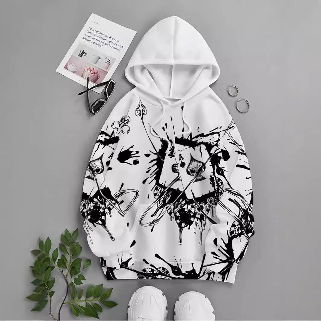Gambler Ink Playing Cards 3D Digital Printing Hoodie by 510_Athletics LLC