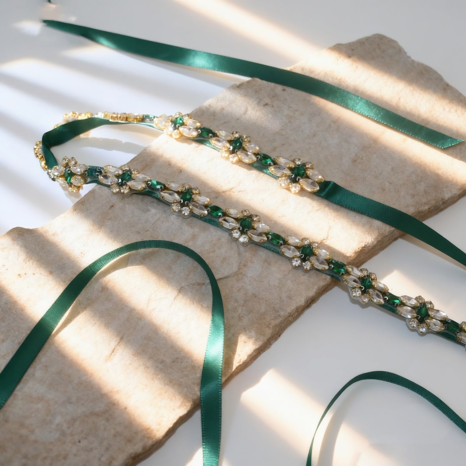 Green Rhinestone Bridal Belt Wedding Sash – Bridella BS333GKL by Bridella