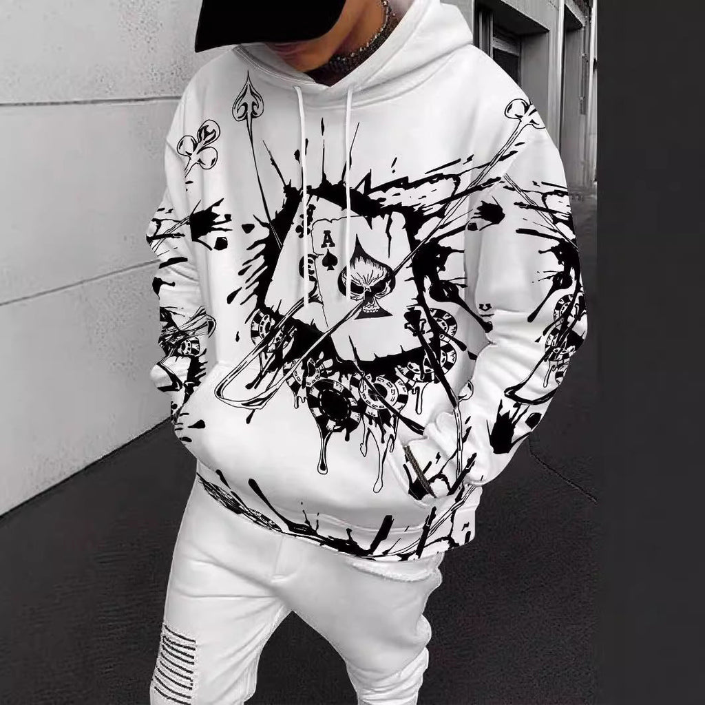 Gambler Ink Playing Cards 3D Digital Printing Hoodie by 510_Athletics LLC