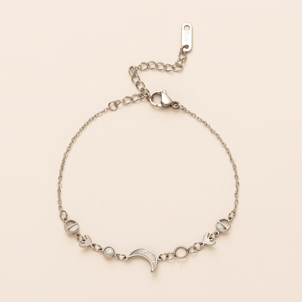 18k gold moon crescent gold-plated silver bracelet