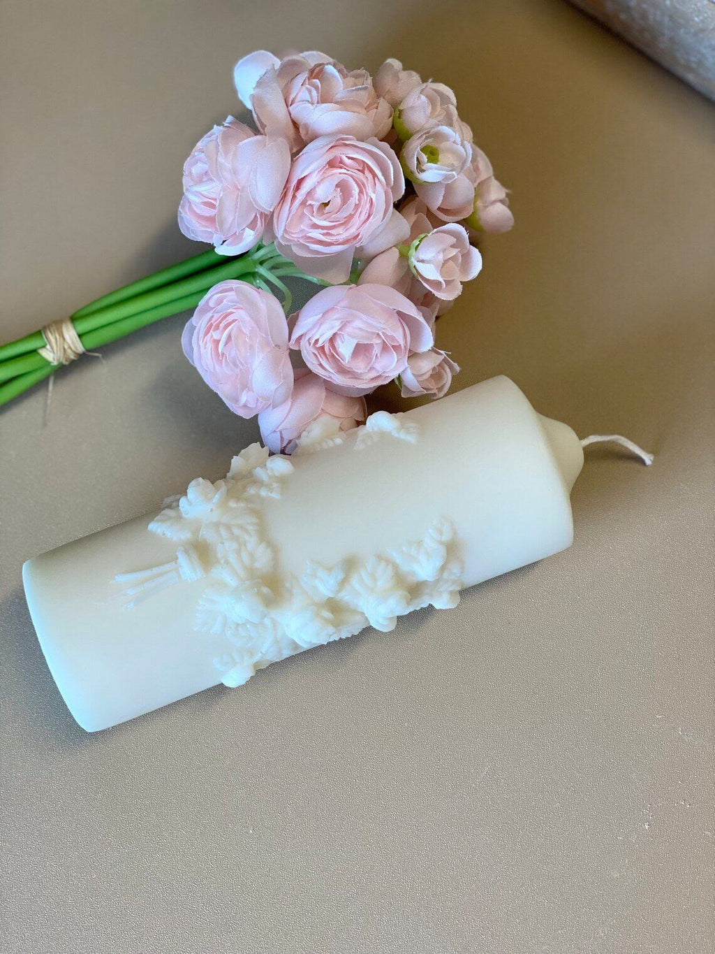 Floral Pillar Scented Candle | Handmade Home Decor
