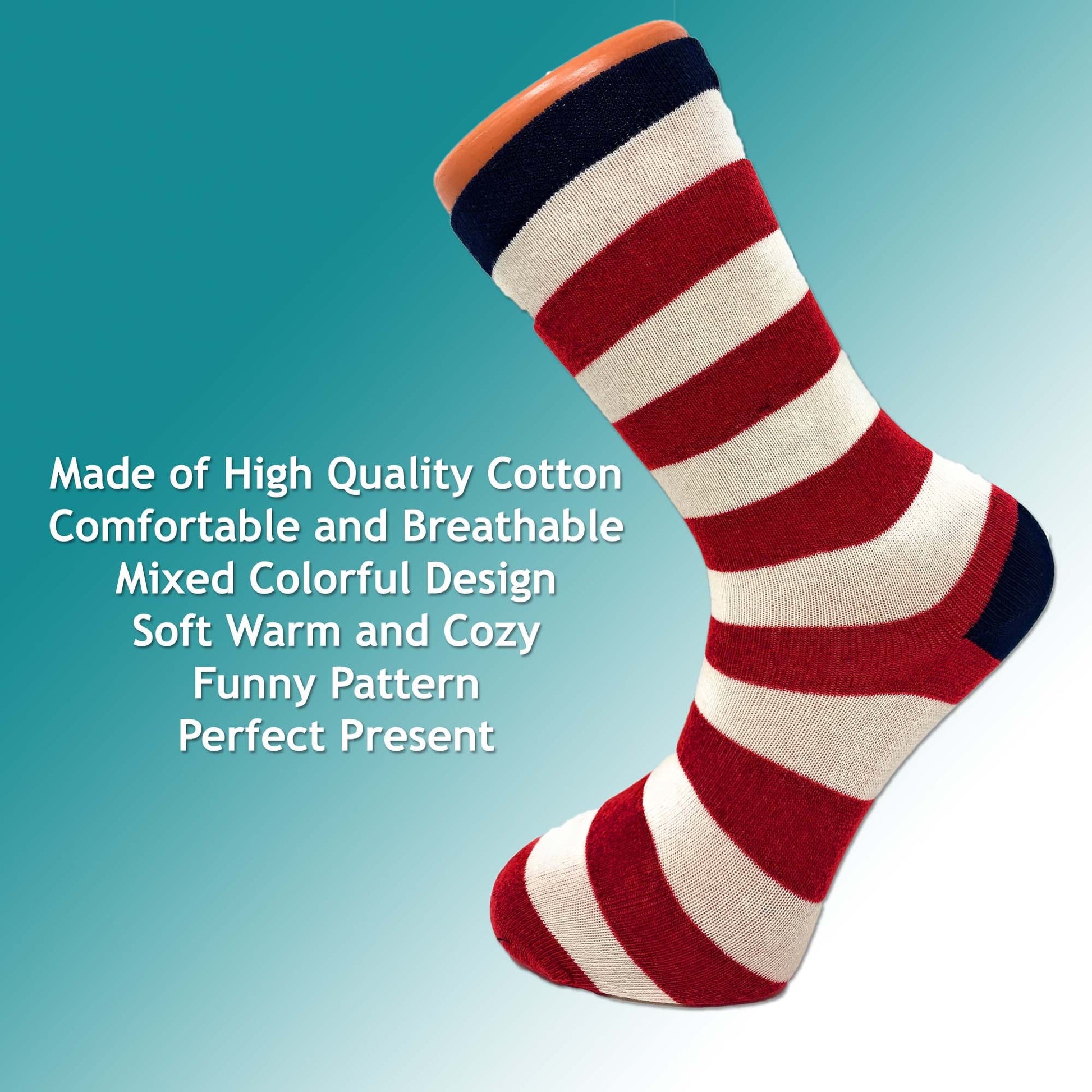 3 Pairs Colorful Fun Crazy Crew Dress Socks – Soft Cotton Blend, Novelty Pattern Socks for Men & Women by Mars Outlet Store LLC