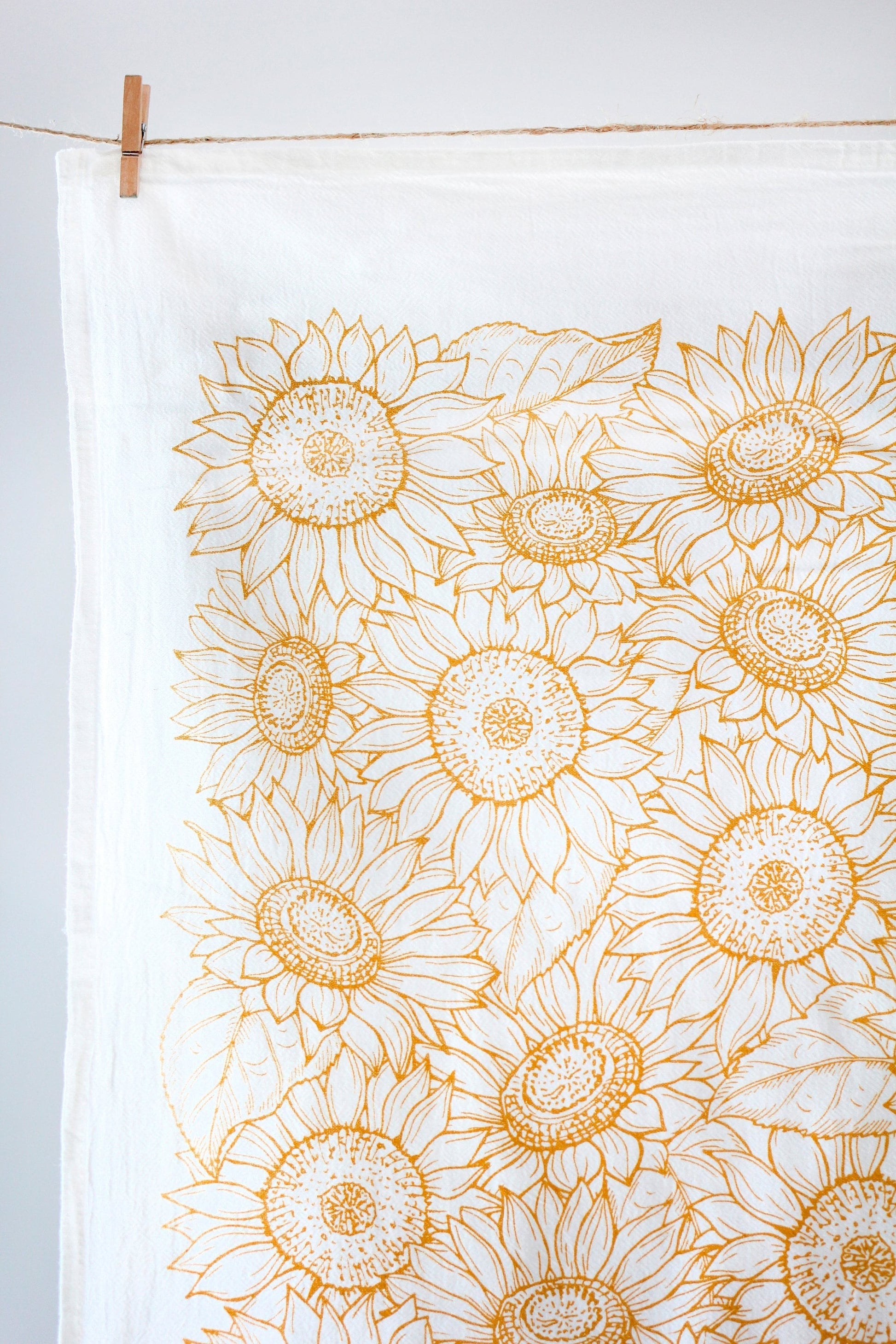 Sunflower Garden Tea Towel  |  cottagecore flour sack tea towel sunflower kitchen towel mothers day pastel grandmillennial floral decor