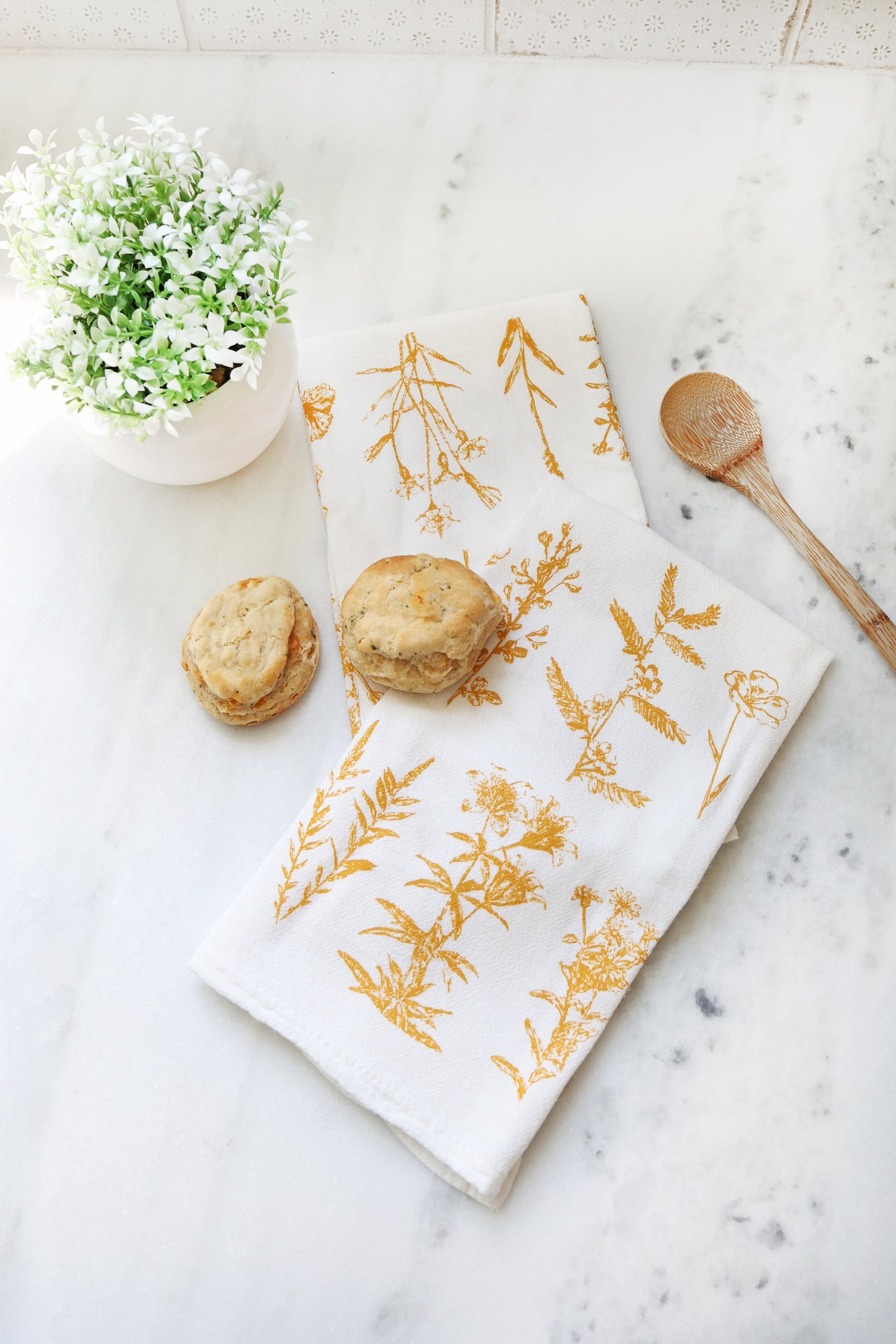 Wild Flower Tea Towel  |  cottagecore mothers day flour sack tea towel floral dish towel pastel kitchen grandmillennial plant lover gift