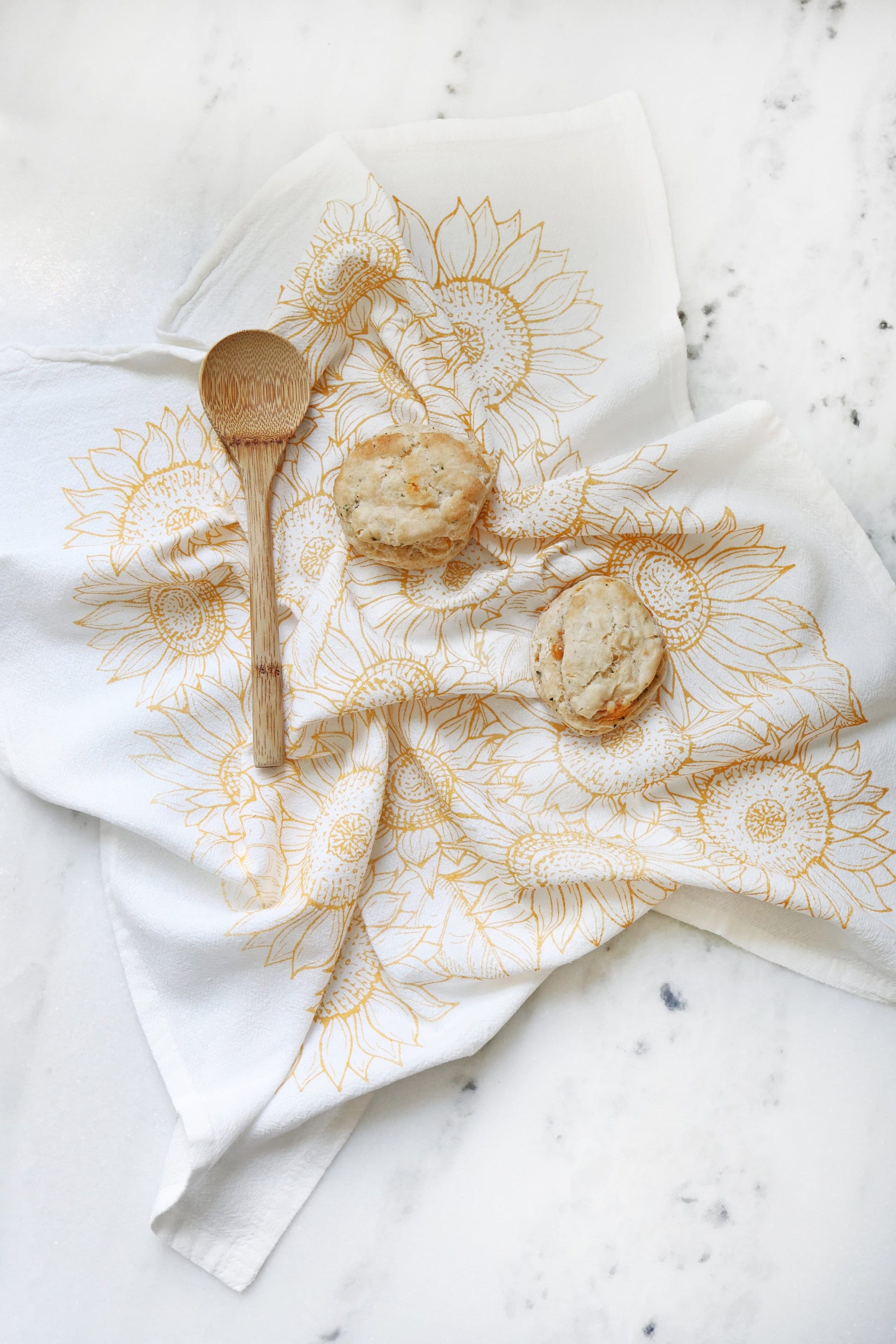 Sunflower Garden Tea Towel  |  cottagecore flour sack tea towel sunflower kitchen towel mothers day pastel grandmillennial floral decor