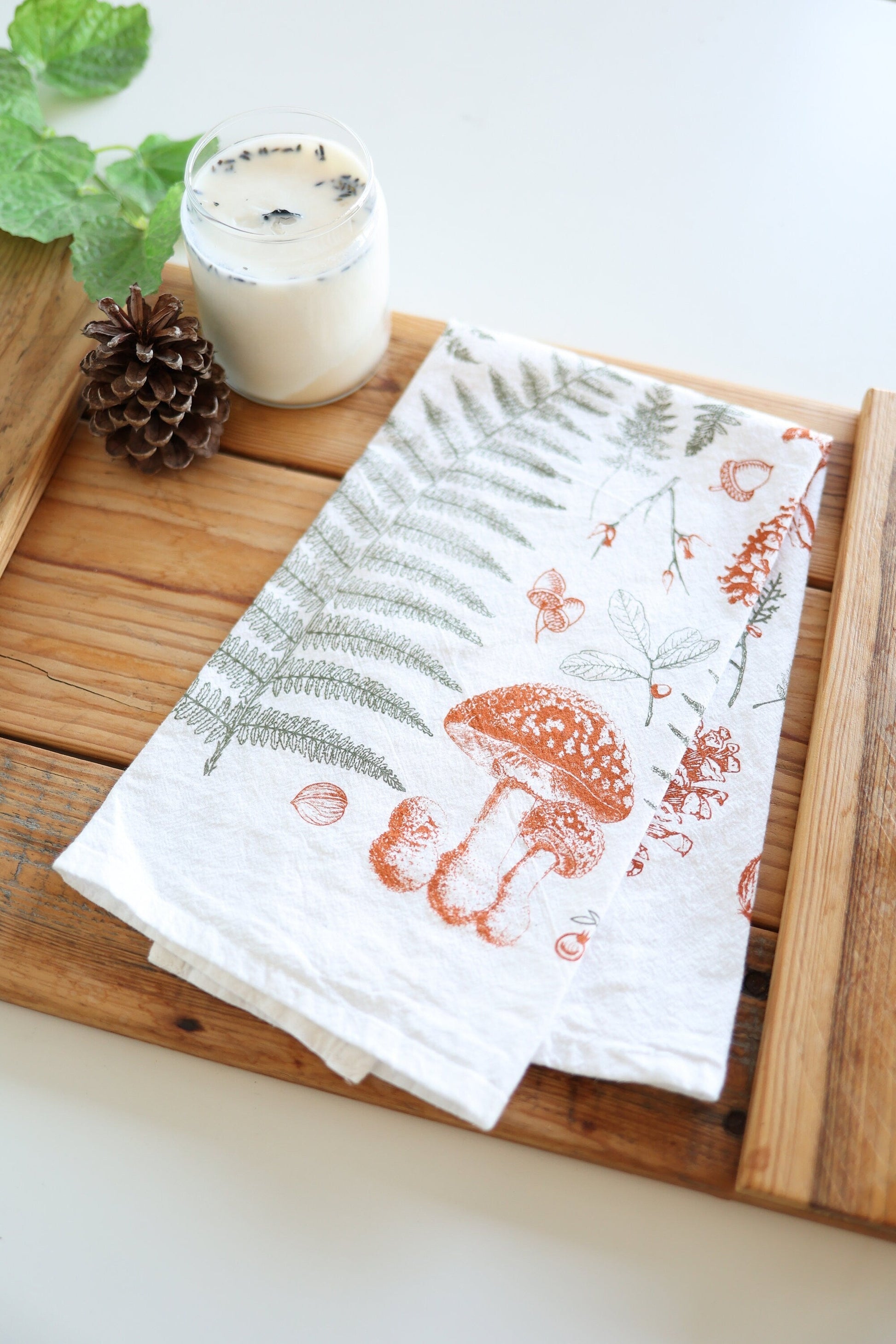 Forest Floor Tea Towel  |  cottagecore forest finds mothers day flour sack tea towel forest dish towel kitchen decor