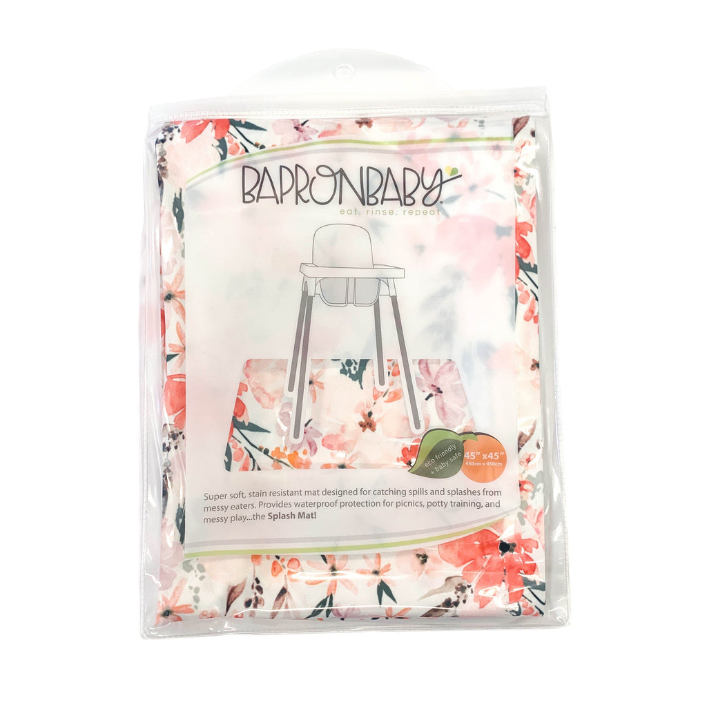 Peachy Dreams Splash Mat - A Waterproof Catch-All for Highchair Spills by BapronBaby