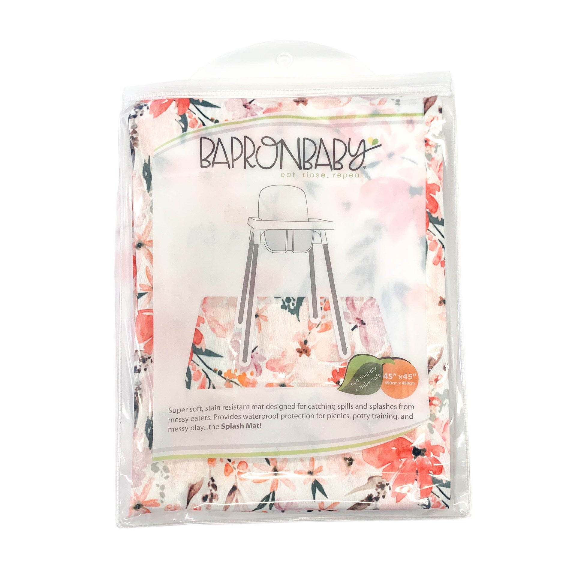 Peachy Dreams Splash Mat - A Waterproof Catch-All for Highchair Spills by BapronBaby