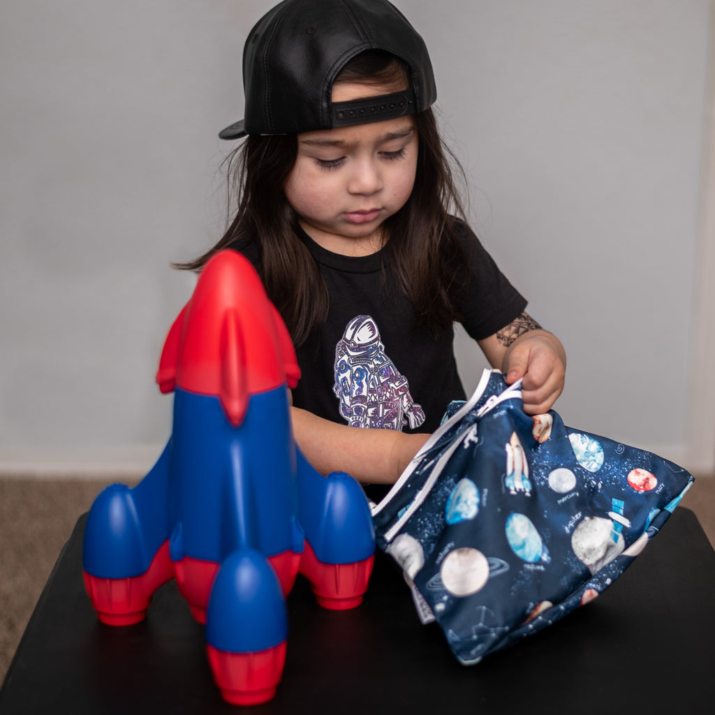 Outer Space - Waterproof Wet Bag (For mealtime, on-the-go, and more!) by BapronBaby