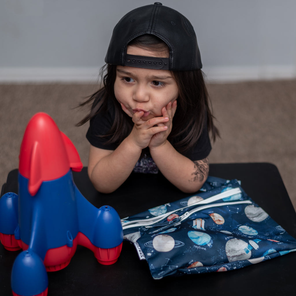 Outer Space - Waterproof Wet Bag (For mealtime, on-the-go, and more!) by BapronBaby