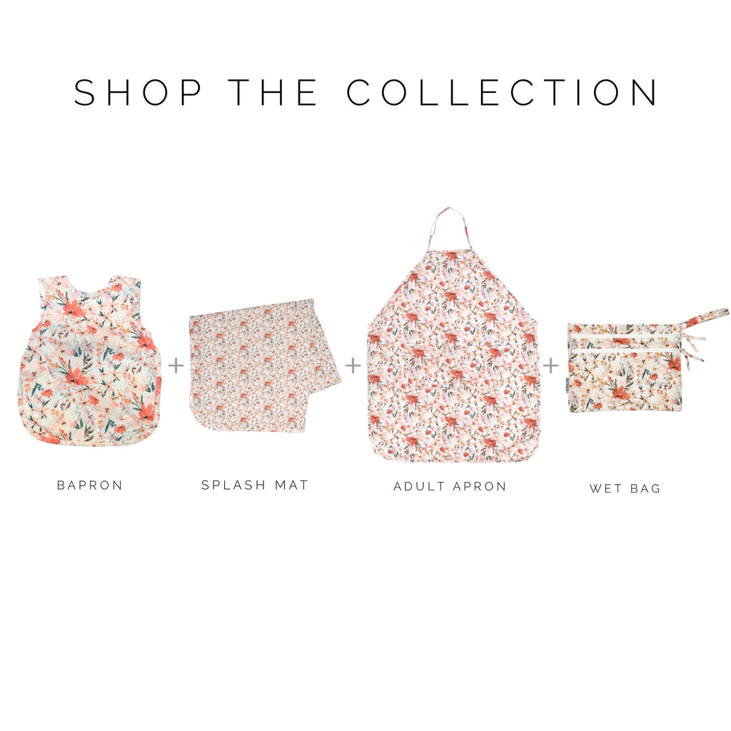 Peachy Dreams Splash Mat - A Waterproof Catch-All for Highchair Spills by BapronBaby