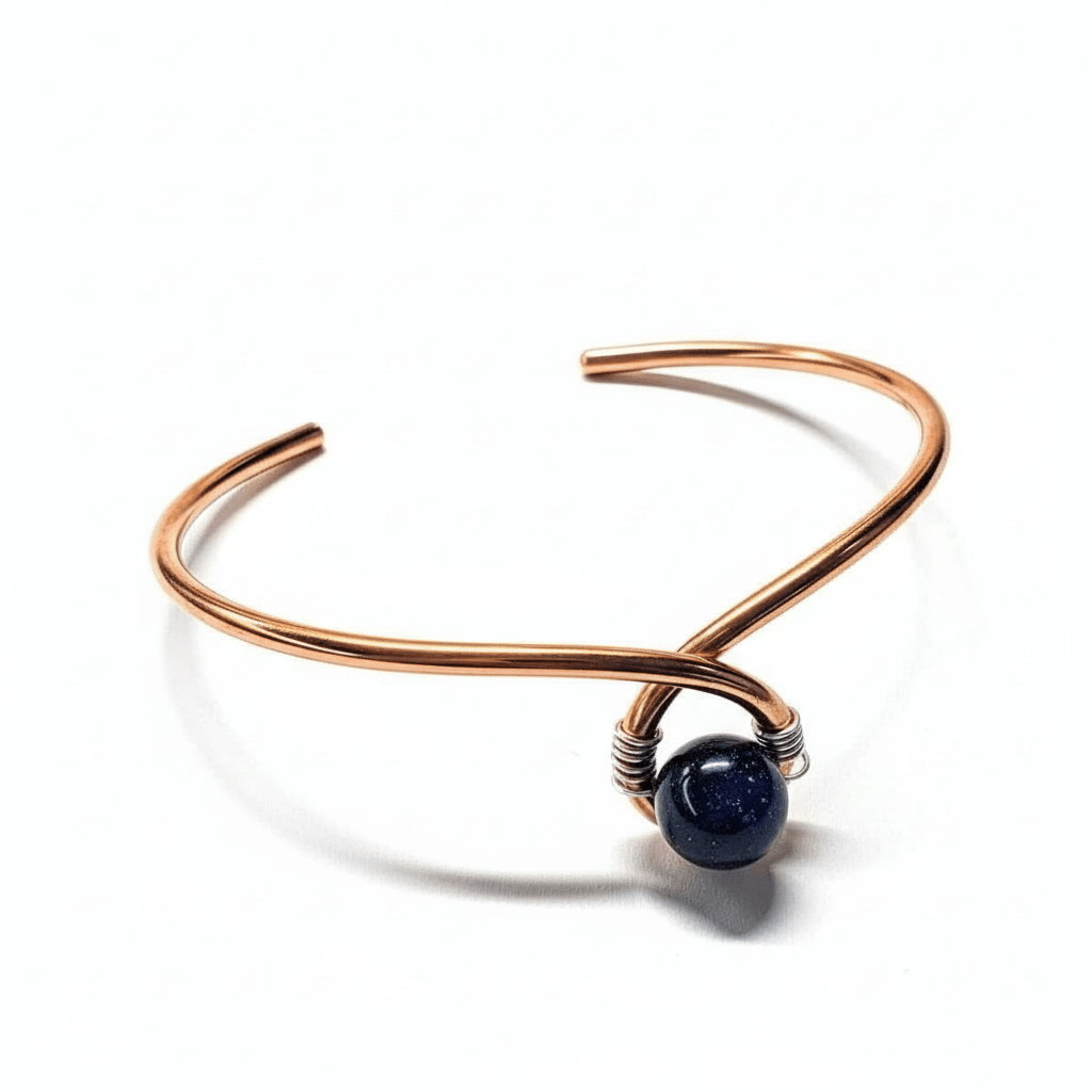 Copper Silver Ribbon Child Abuse Awareness Teardrop Bangle