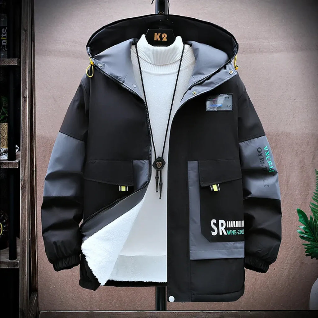 Men's Color-Block Hooded Jacket