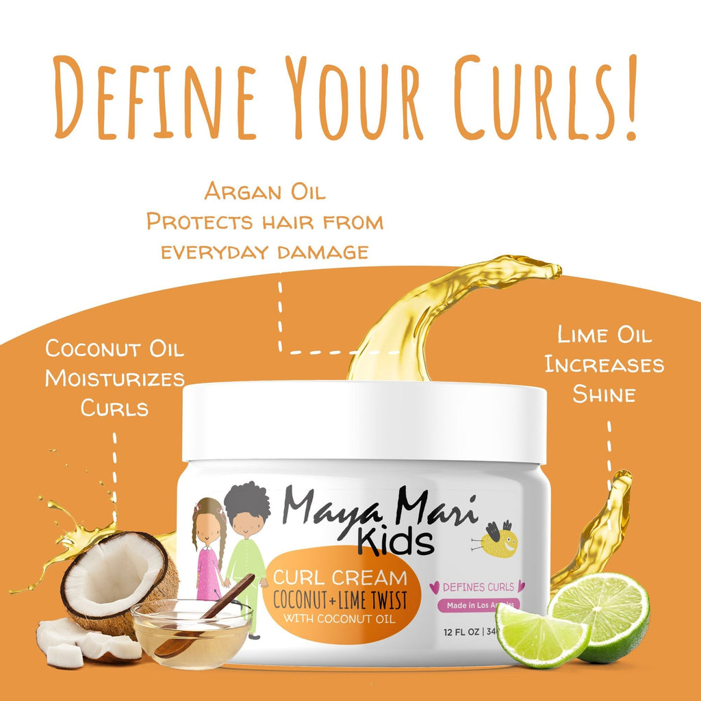 Kids Curl Conditioning Kit 2 -Piece Set - Kids 2-in-1 Shampoo and Conditioner and Curl Cream Hair Care Los Angeles Brands 