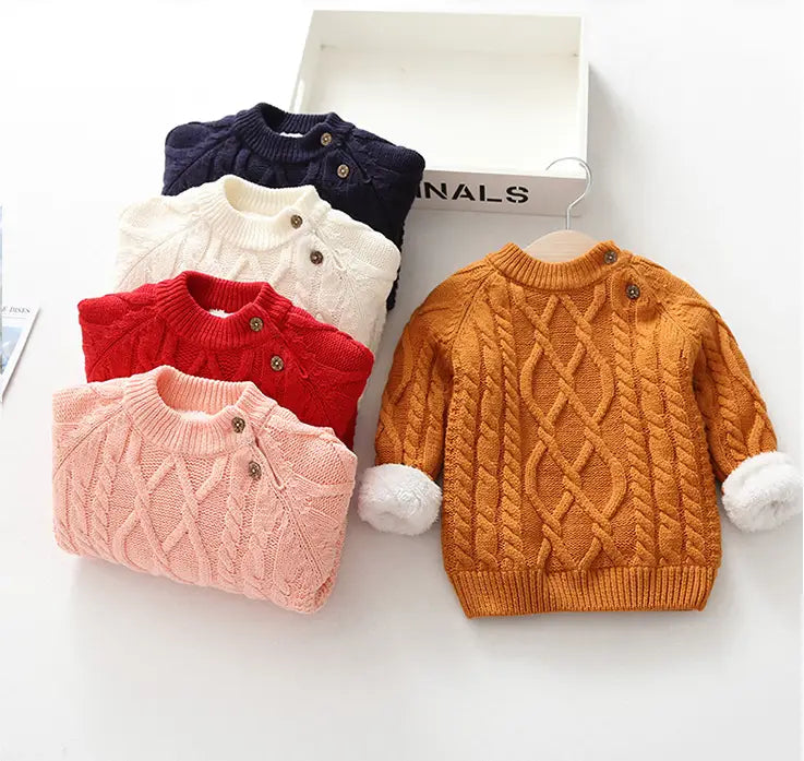 Kids' Thickened Knitted Sweater | For Autumn/Winter - # GIAA21210020 & BAAA111310005 & BOAA11210006