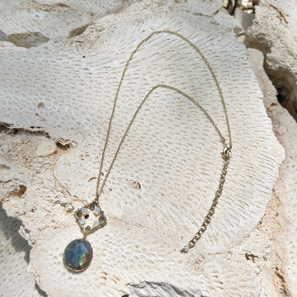 Labradorite Pendant Necklace by SLATE + SALT