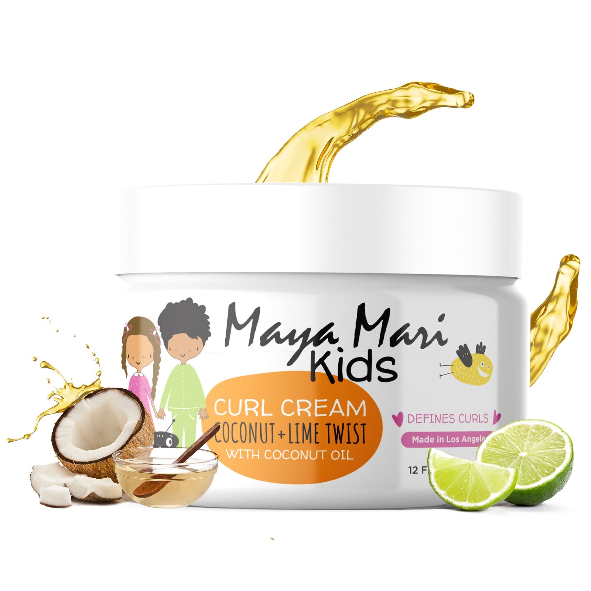 Maya Mari - Kids Curl Cream With Coconut Oil, Curly Hair Cream, Coconut and Lime Twist, 12 oz Hair Care Los Angeles Brands 