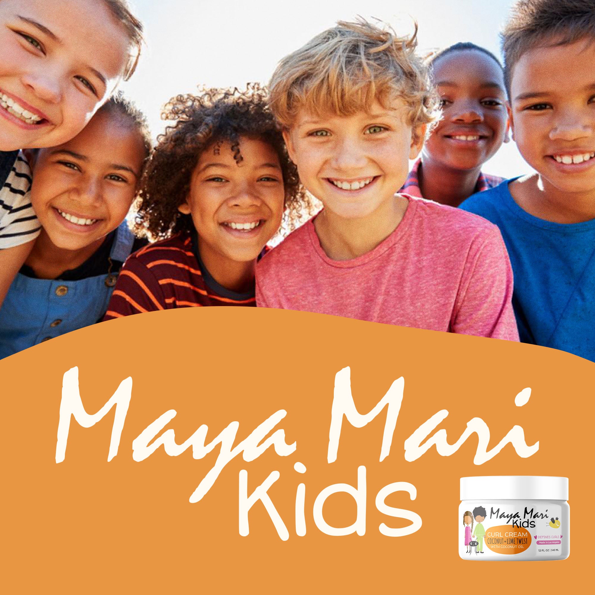 Maya Mari - Kids Curl Cream With Coconut Oil, Curly Hair Cream, Coconut and Lime Twist, 12 oz Hair Care Los Angeles Brands 
