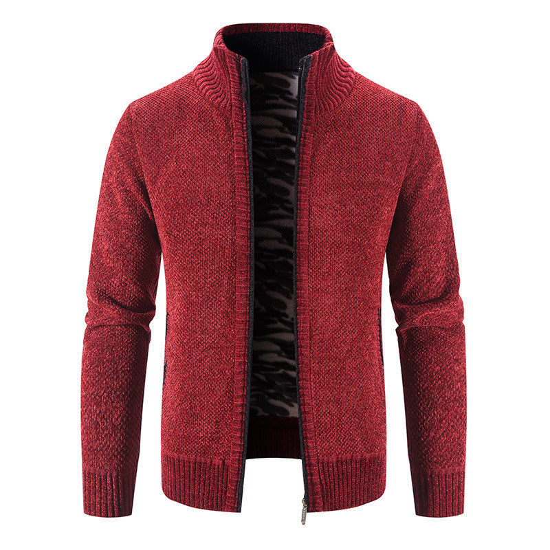 Men's Fleece Lined Knitwear Jacket | For Autumn/Winter- # BOAA13210018