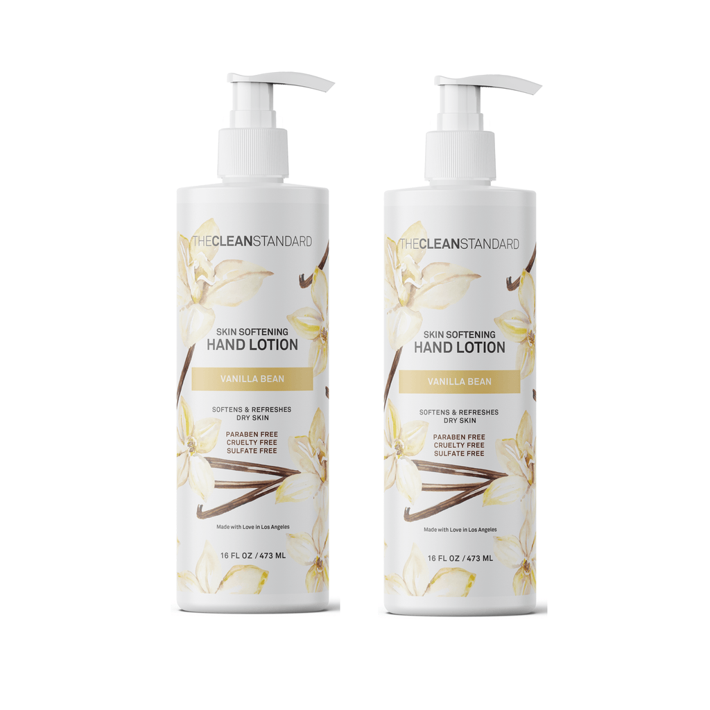 Moisturizing Hand Lotion for Dry Skin and Moisturizer with Shea Butter, Vanilla Extract | Hydrating Non Greasy Hand Cream for Women and Men by THE CLEAN STANDARD | 2 Bottle Set x 16 fl oz with Lotion Pump Hand Lotion LOS ANGELES BRANDS 