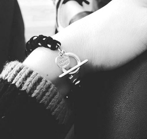 Black Suede Woven Cable Chain Toggle Bracelet by The Urban Charm