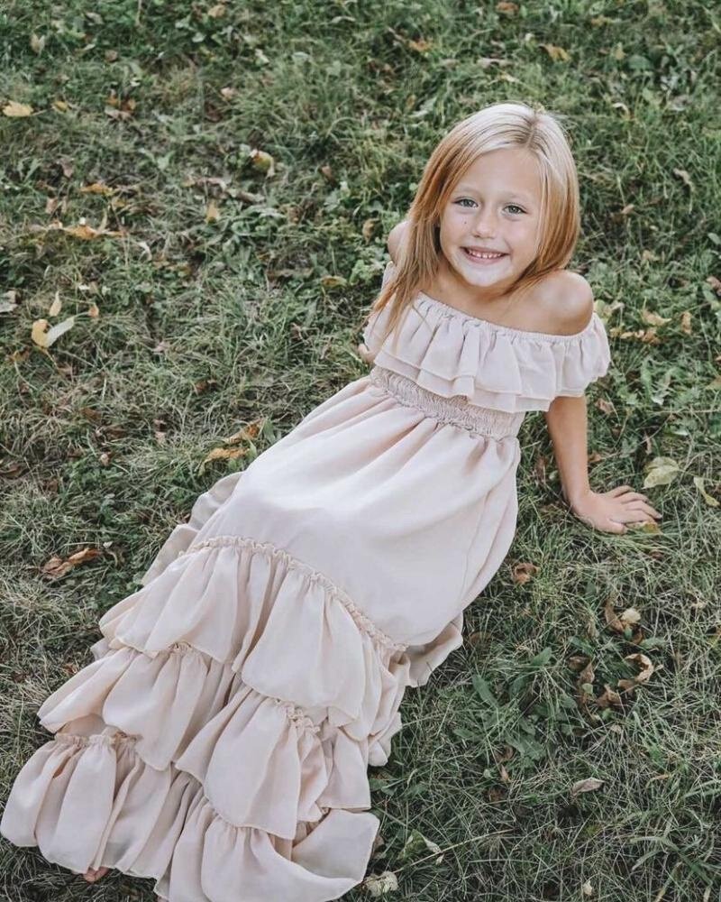 Nellie Ruffle Maxi Dress - Champagne #product_type - Bailey's Blossoms