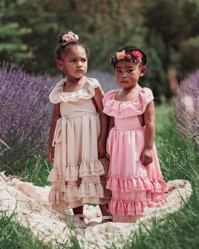 Nellie Ruffle Maxi Dress - Champagne #product_type - Bailey's Blossoms