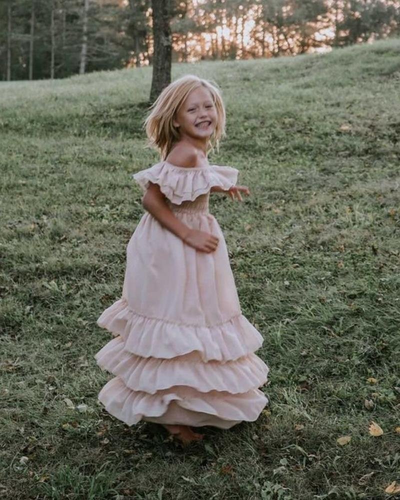 Nellie Ruffle Maxi Dress - Champagne #product_type - Bailey's Blossoms