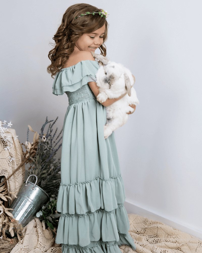 Nellie Ruffle Maxi Dress - Sage #product_type - Bailey's Blossoms
