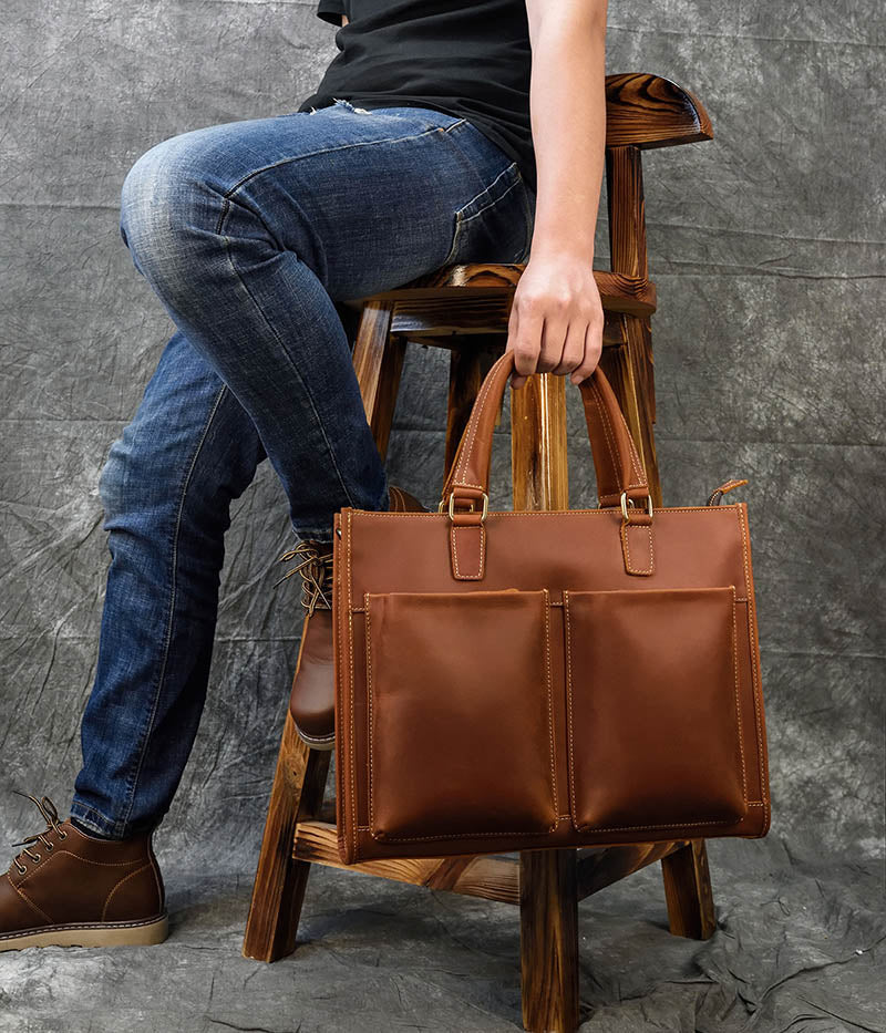 The Dagmar Leather Briefcase | Vintage Leather Messenger Bag by STEEL HORSE LEATHER