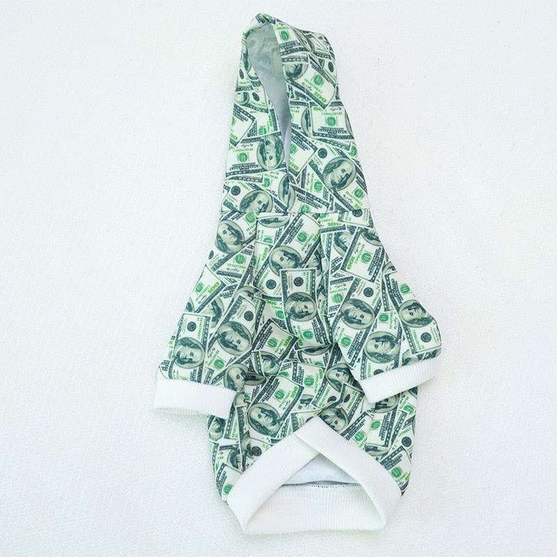 Money Print Dog Hoodie - Furr Baby Gifts