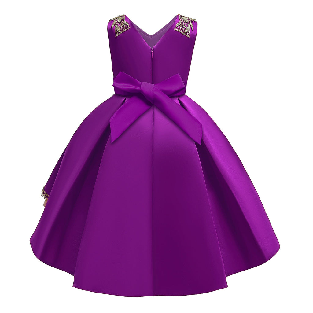 Baby Girl Flower Embroidered Pattern Vest Formal Dress Birthday Dress, MyKids-USA®, Baby & Toddler Dresses, MyKids-USA -  -  -  -  -  -  - 