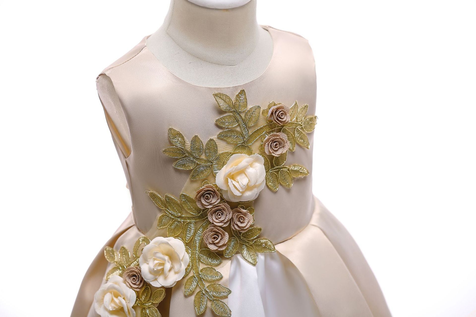 Baby Girl Flower Embroidered Pattern Vest Formal Dress Birthday Dress, MyKids-USA®, Baby & Toddler Dresses, MyKids-USA -  -  -  -  -  -  - 