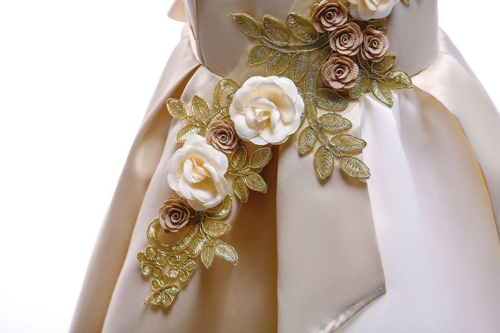 Baby Girl Flower Embroidered Pattern Vest Formal Dress Birthday Dress, MyKids-USA®, Baby & Toddler Dresses, MyKids-USA -  -  -  -  -  -  - 