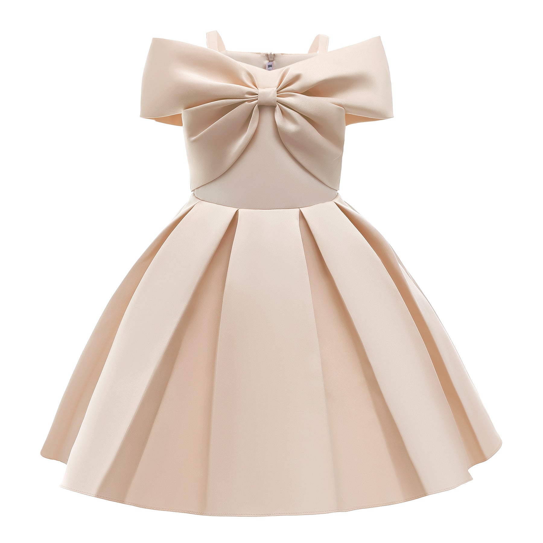 Baby Girl Solid Color Sling Princess Fashion Dress Children’s Formal Dress, MyKids-USA®, Baby & Toddler Dresses, MyKids-USA - Size/Age - 100 (2-3Y) - Color - Beige -  -  - JM2206101956