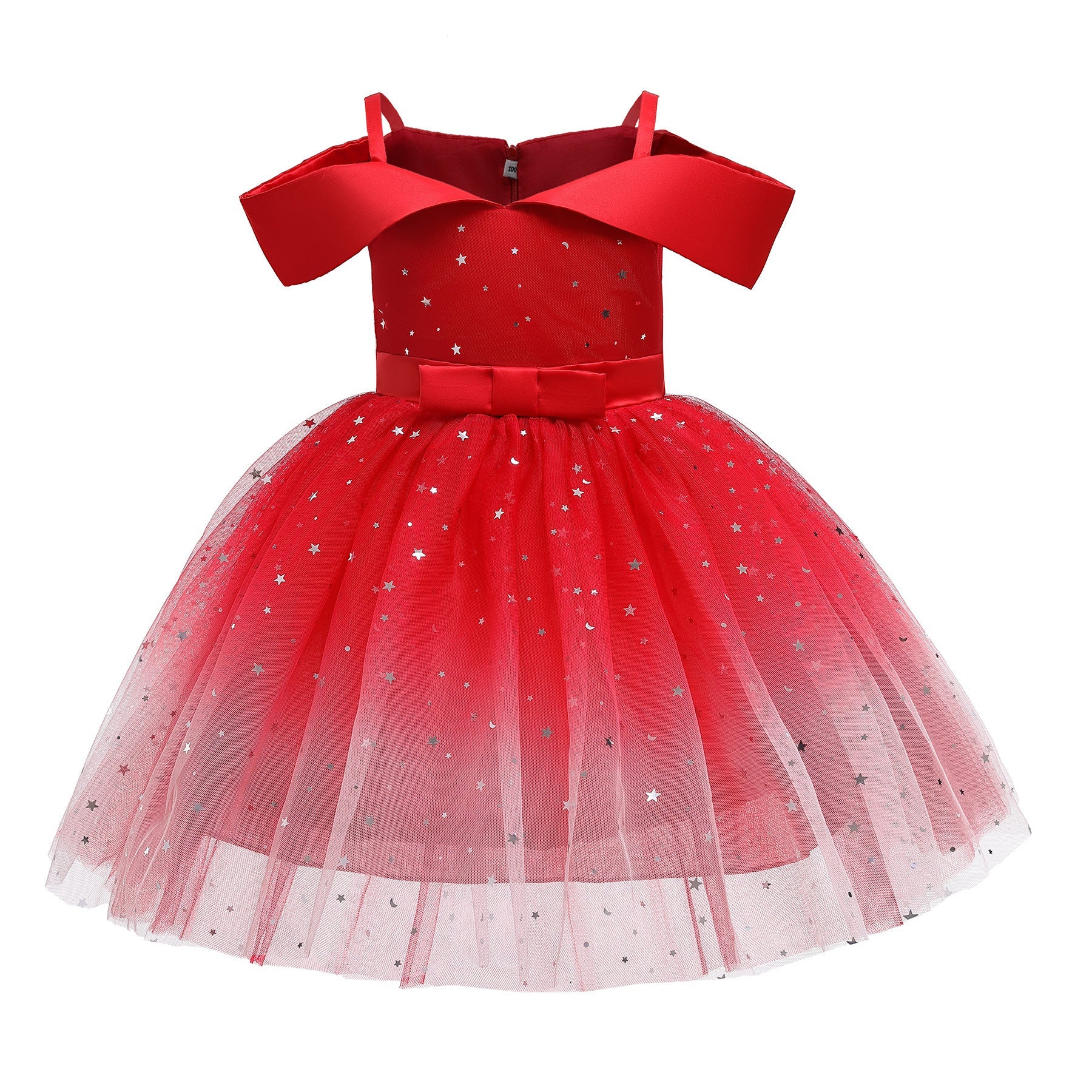 Baby Girl Frozen Elsa Princess Dress Birthday Tutu Formal Western Style Dress, MyKids-USA®, Baby & Toddler Dresses, MyKids-USA - Size/Age - 100 (2-3Y) - Color - Red -  -  - JM2206101934-E