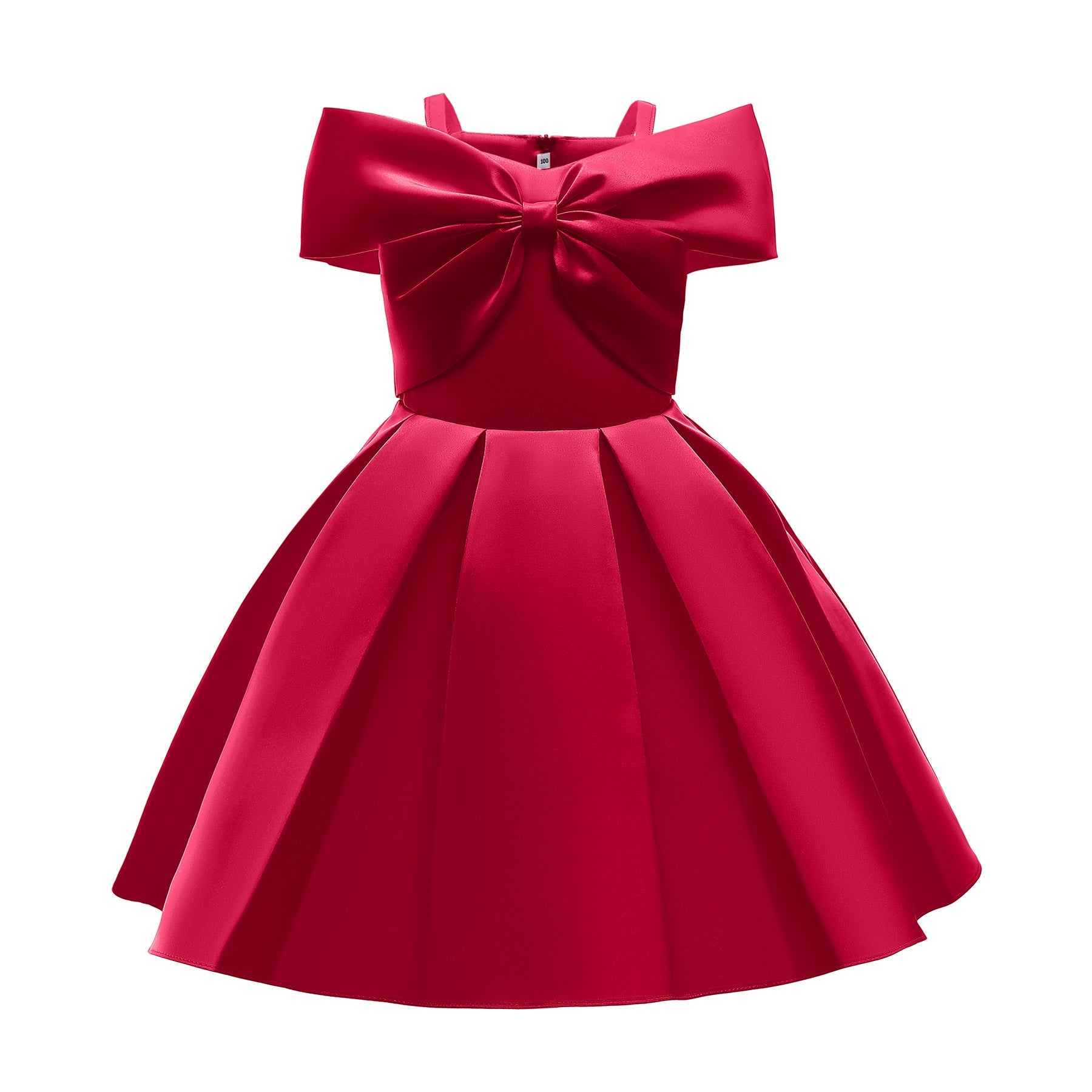 Baby Girl Solid Color Sling Princess Fashion Dress Children’s Formal Dress, MyKids-USA®, Baby & Toddler Dresses, MyKids-USA - Size/Age - 100 (2-3Y) - Color - Red -  -  - JM2206101956