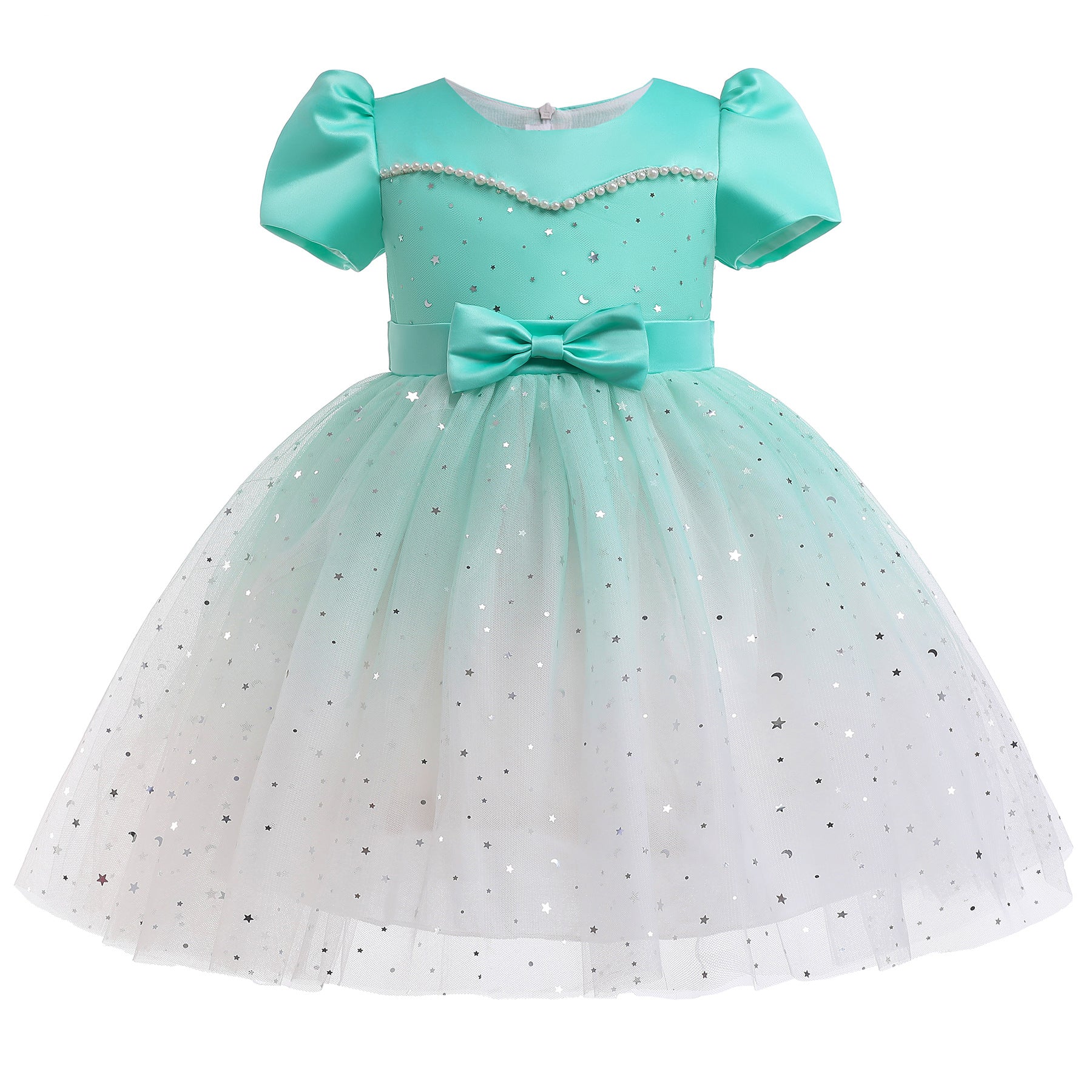 Baby Girl Frozen Elsa Princess Dress Birthday Tutu Formal Western Style Dress, MyKids-USA®, Baby & Toddler Dresses, MyKids-USA - Size/Age - 100 (2-3Y) - Color - Green -  -  - JM2206101934-B