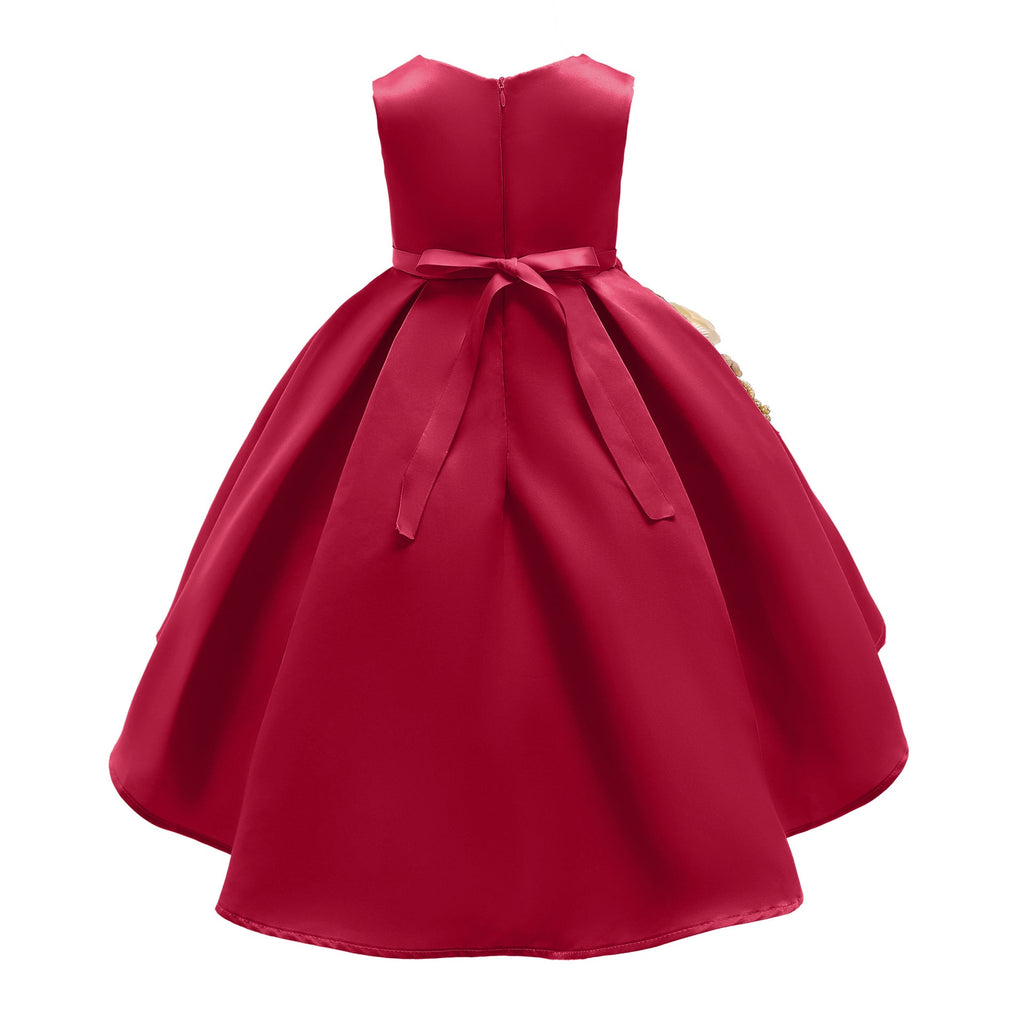 Baby Girl Flower Embroidered Pattern Vest Formal Dress Birthday Dress, MyKids-USA®, Baby & Toddler Dresses, MyKids-USA -  -  -  -  -  -  - 