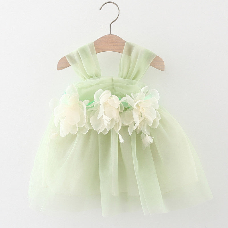 Baby Girl Flower Patched Princess Dress