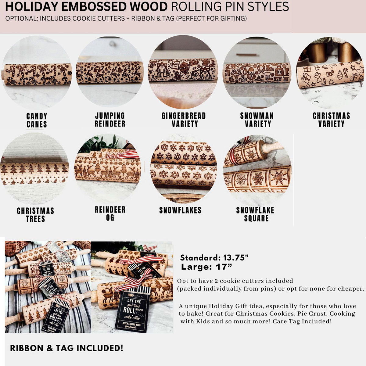 Christmas Rolling Pin Set | 10 Styles by Gia Roma