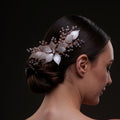 Handcrafted Rose Gold Bridal Hair Comb with Crystal Beads and Silver-Plated Wire - Elegant Wedding Hair Accessories for Brides and Bridesmaids