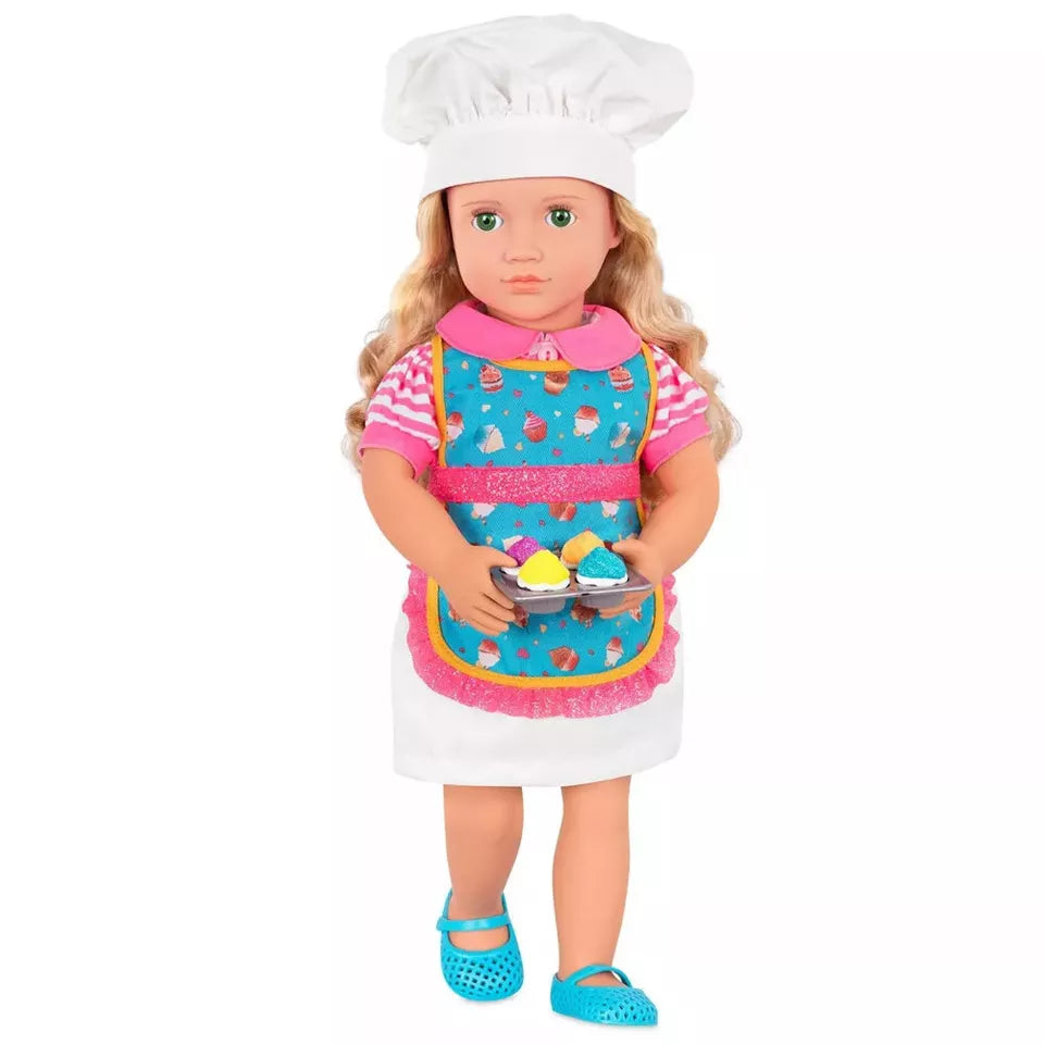 [113988] Our Generation 18" Posable Cooking Doll Jenny with Gourmet Kitchen Playset & Storybook (Red) by SNEAKAR