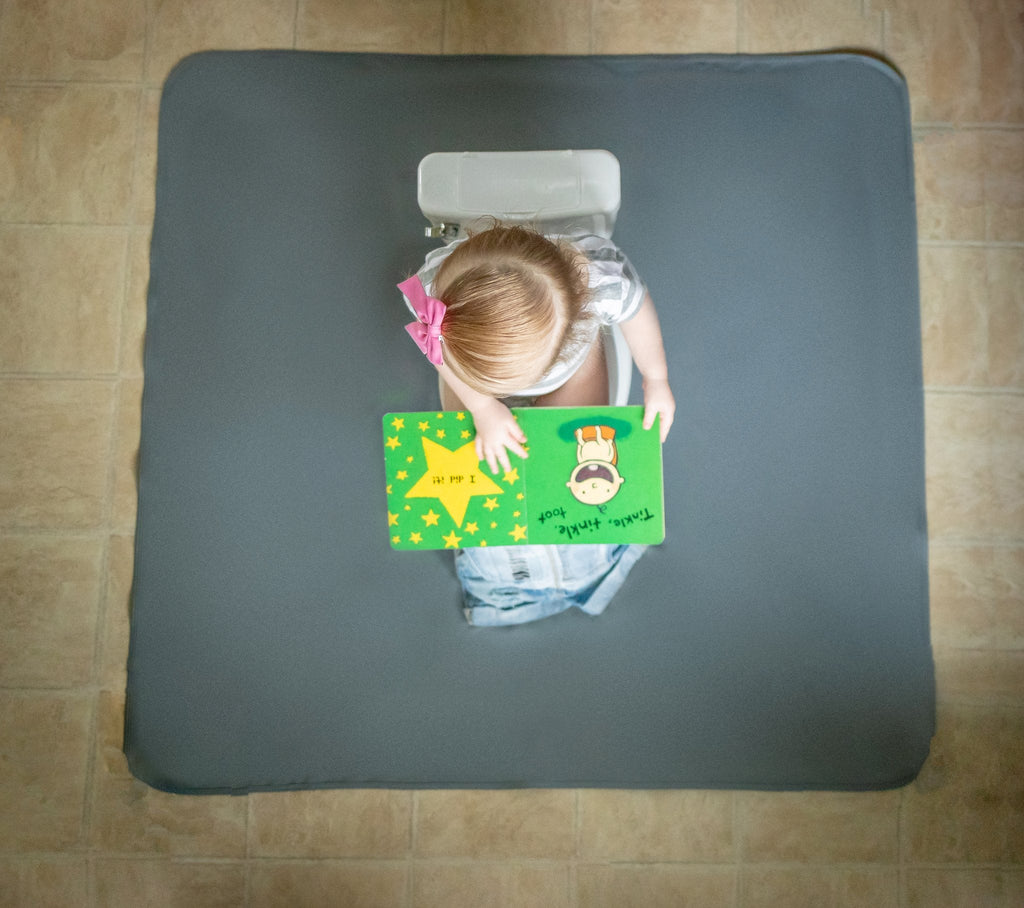 Solid Slate Minimalist Splash Mat - A Waterproof Catch-All for Highchair Spills and More! by BapronBaby